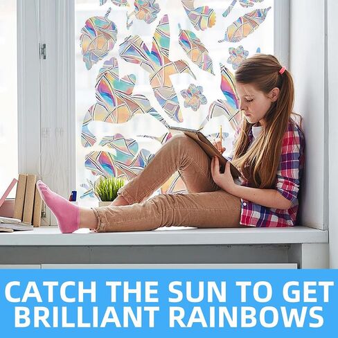 30PCS Birds Rainbow Window Decals to Prevent Bird Strikes, Reusable Bird Window Strike Prevention to Stop Birds from Hitting Windows, Sun-Catchers Sticker Bird Anti-Collision Window Stickers in Saudi Arabia