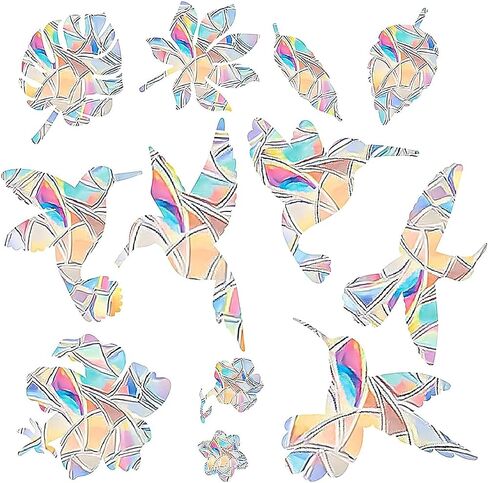 30PCS Birds Rainbow Window Decals to Prevent Bird Strikes, Reusable Bird Window Strike Prevention to Stop Birds from Hitting Windows, Sun-Catchers Sticker Bird Anti-Collision Window Stickers in Saudi Arabia