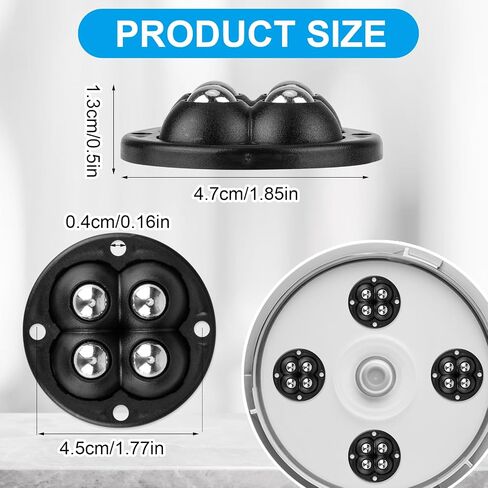 8 Pack Self-Adhesive Caster Wheels - 1 Inch Mini Swivel Wheels with 360° Rotation, Stainless Steel Low Profile Sticky Pulley for Furniture, Storage Bins, Trash Cans, Small Appliances in Saudi Arabia