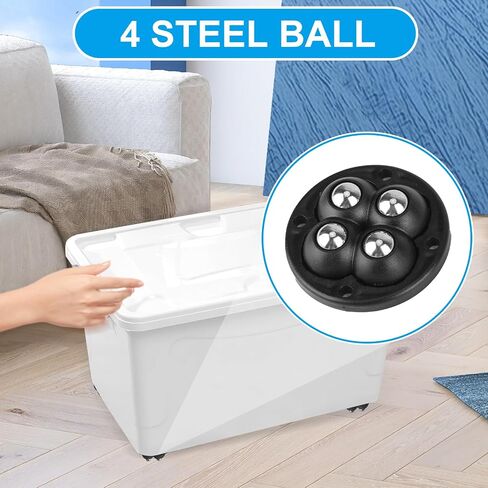 8 Pack Self-Adhesive Caster Wheels - 1 Inch Mini Swivel Wheels with 360° Rotation, Stainless Steel Low Profile Sticky Pulley for Furniture, Storage Bins, Trash Cans, Small Appliances in Saudi Arabia