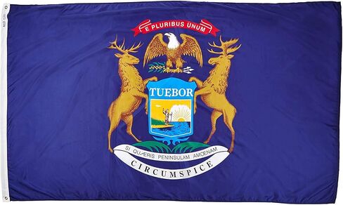 Annin Flagmakers Michigan State Flag USA-Made to Official State Design Specifications, 4 x 6 Feet (Model 142670) in Saudi Arabia