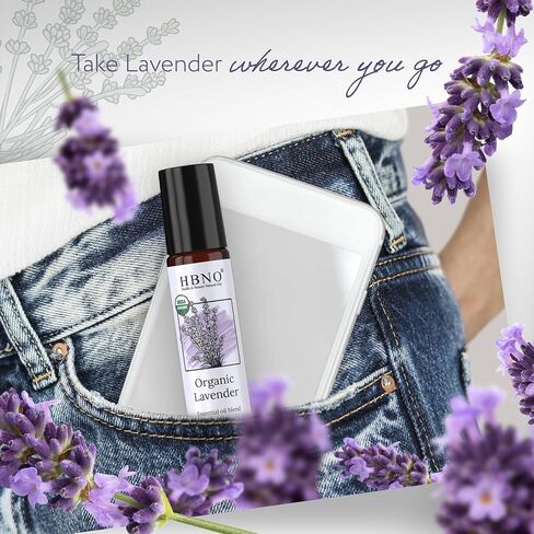 HBNO Organic Helichrysum Italicum Essential Oil Roll-On - 1/3 oz (10 ml) Travel Size - USDA Certified Organic Lavender and Mct Oils - Perfect for Traveling, Aromatherapy, Massage, perfumes, in Saudi Arabia