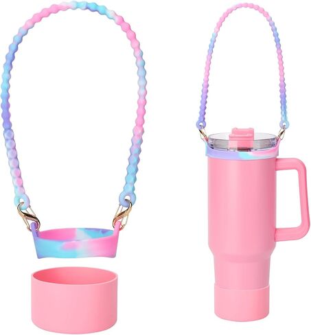 Water Bottle Handle and Silicone Boot Set, Silicone Water Bottle Sling for Stanley 8-40oz Tumbler, Silicone Anti-Slip Bottom Sleeve Cover for 12-24oz Stanley Tumbler in Saudi Arabia