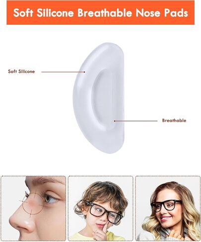 20 Pairs مخدات أنف للنظارة لينة سيليكون لاصق المضادة للانزلاق نظارات رقيقة مخدات أنف للنظارة عصا على للنظارات النظارات الشمسية in Kuwait