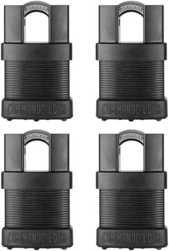Total Guard High Security Padlock 4 Pack-4 Sided Durable Tactical Lock with Interchangeable Design Bolt Cutter Proof Military Grade Steel Alloy Lock for Storage Sheds Lockers Toolboxes in Saudi Arabia