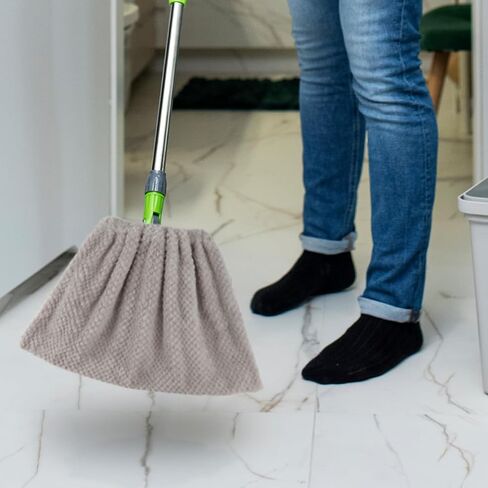 3 قطع من أغطية المكنسة الكسولة، قابلة لإعادة الاستخدام، غطاء تنظيف بشعيرات ناعمة الكل في واحد، سهل العناية بغطاء رأس المكنسة الماص للغبار من القماش لمكتب المطبخ المنزلي in Kuwait