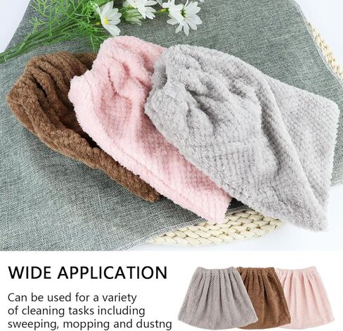 3 قطع من أغطية المكنسة الكسولة، قابلة لإعادة الاستخدام، غطاء تنظيف بشعيرات ناعمة الكل في واحد، سهل العناية بغطاء رأس المكنسة الماص للغبار من القماش لمكتب المطبخ المنزلي in Kuwait