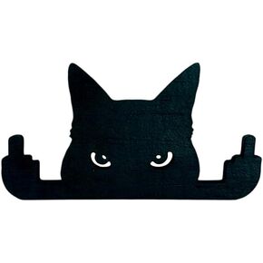 Black Cat Decor Ornament - Funny Cat Wall Art Figurine - Perfect Black Cat Gifts for Desk Display - Artistic Cat Lovers' Gift and Decorative Black Cat Elements