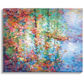 Stupell Industries Abstract Leaves Colorful Reflections Canvas Wall Art by Leon Devenice
