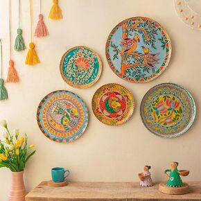 RITUALISTIC Madhubani Iron Wall Art - Set of 5 (Multicolor) |Home Decor | Painting | Divine | Intricate Designs