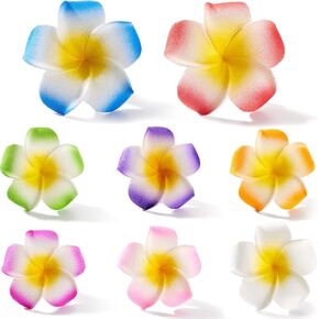 150 Pieces Mixed Colors Foam Hawaiian Frangipani Artificial Plumeria Flower Petals for DIY Hair Hat Wreath Floral Bridal Wedding Decoration Party Decoration