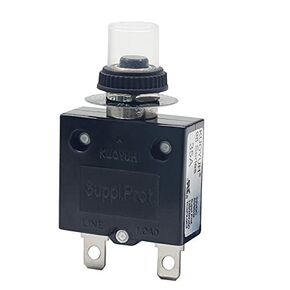 35 Amp 98 Series Quick Connect Terminals Push-to-Reset Thermal Circuit Breaker with Transparent Waterproof Button Dust Cover (1-Pack)
