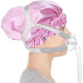 Satin CPAP Covers CPAP Headgear Pads Satin Sleep Hat Cap for CPAP Users Sleep Bonnet Reversible Adjustable Hair Saver Prevent Tangles Breakage from Mask Straps