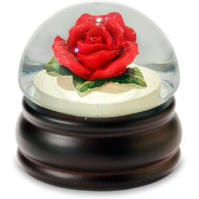 Red Rose Mushroom Water Globe The San Francisco Music Box Company