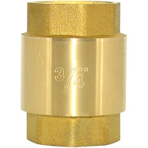 Brass Check Valve,Female Thread Spring Check Valve,One Way Horizontal Check Valves for Backflow Prevention,Well, Pump, Tank ((DN20) 3/4'')