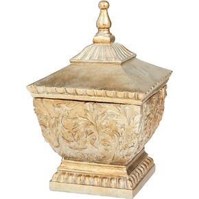 Deco 79 Polystone Solid Decorative Jars, 8" x 8" x 12", Gold