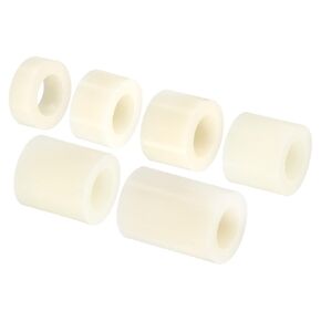 PATIKIL M8 Round Spacer Washer Set, 60 Pack Nylon 5,8,10,12,15,20mm Length for M8 Screws Block 3D Printer TV Wall Mounting Electrical Outlet, Beige