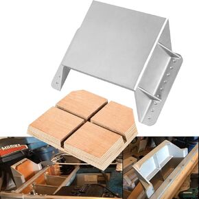 MJ-1-DP Jack Plate 4'' Setback Small Engine Jack Plate for Outboard Motors Up to 35HP with Wooden Mounting Block Included （Wooden Block Model # WOOD0002）