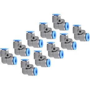 2 Pack Pneumatic Air Elbow - 90 Degree Push to Connect Air Fittings Quick Connect, Apply to Pipe Connection (14mm OD, Grey)