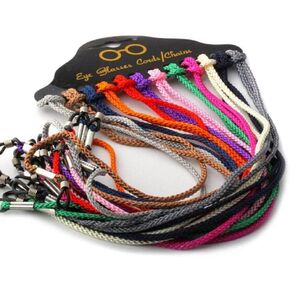 12 قطعة النظارات الملونة النايلون مضفر سلسلة الرقبة حزام سلسلة الحبل نظارات القراءة نظارات حبل حامل نظارات الحبل التجنيب in Kuwait