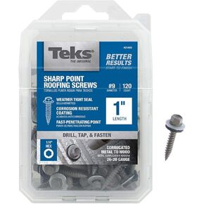 ITW Brands 21400 Series 120PK #9x1 Roof Screw, 9" x 1", Zinc Plated