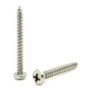 100 Qty #6 x 1-1/4" 304 Stainless Steel Phillips Pan Head Wood Screws (BCP604)