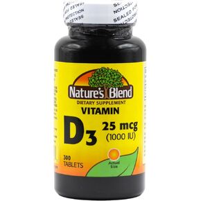 Nature's Blend Vitamin D3 1000 IU 300 Tablets