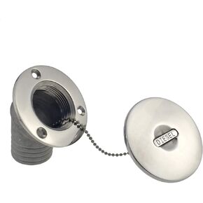 NRC&XRC Boat Deck Fill/Filler Cap Keyless - Angled Neck 2"(50mm) Gas Marine 316 Stainless Steel