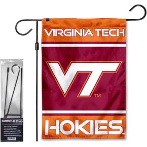 Virginia Tech Hokies Garden Banner Flag with Flag Pole Stand Set