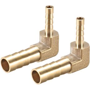 uxcell 10mm to 4mm Barb Brass Hose Fitting 90 Degree Elbow Pipe Connector Coupler 2pcs