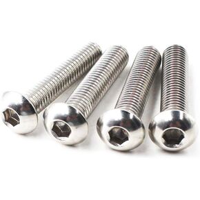 M2x12 Button Head Hex Socket Drive Screws 304 Stainless Steel Button Head Cap Screws (Pack of 100)