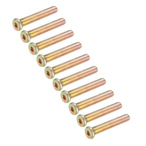 uxcell M8x50mm Furniture Screw Hex Socket Machine Screws Zinc Plated Fasteners Bolts Full Thread Carbon Steel 15Pcs