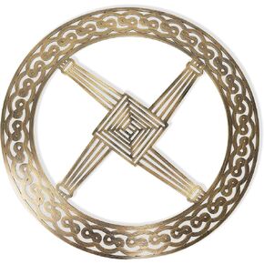 Exclusively Irish St Brigit's cross round-shaped wall hang (Antique Brass)