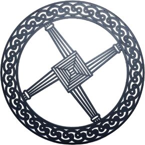 Exclusively Irish St Brigit's cross round-shaped wall hang (Antique Brass)