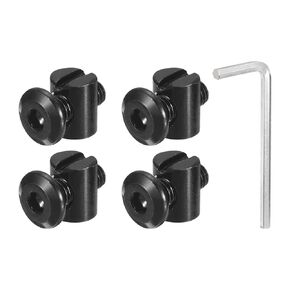 uxcell 4Pcs Hex Socket Head Screws Bolts Barrel Nuts, M6 x 40mm Socket Furniture Bed Bolt Barrel Nuts with Wrench for Chairs Cots, Black