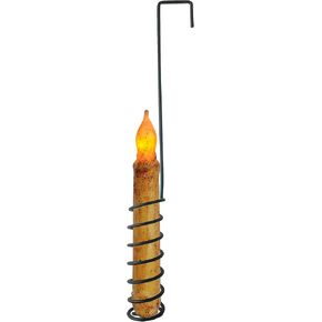 Black Metal Spiral Handle Door Hanger Taper Candle Holder Country Primitive Décor