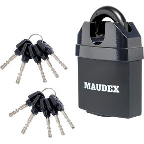Maudex® MDL60 High Security Padlock for Outdoor Use - [10 Keys] - [Anti Drill, Anti Pick Cylinder] - Ideal Lock for Storage Unit, Shed, Gate, Container