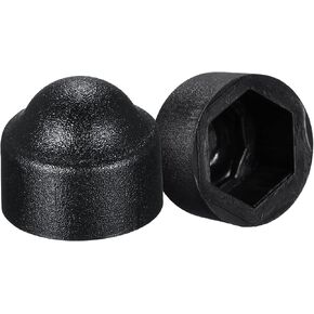 uxcell Plastic Dome Nut Protection Cap Covers, M5 Nut Cover Black 100pcs