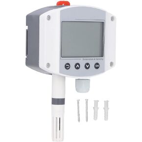 Temperature and Humidity Transmitter Sensor Wall Mount LCD Display 4‑20mA for Machine Equipment