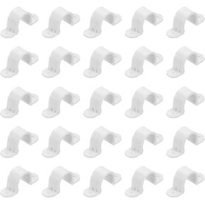 uxcell 50Pcs PVC Pipe Straps, 50mm(2") Plastic Conduit Strap 2 Holes PVC Pipe Mounting Bracket for PVC Pipe Conduit and Cables, White