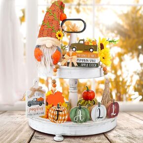 ديكور الخريف لصينية متدرجة ديكورات عيد الشكر، ديكور خشبي للخريف، ديكورات المزرعة، شاحنة الخرزة، تماثيل اليقطين، علامة الخريف الريفية لعيد الشكر في الخريف in Kuwait