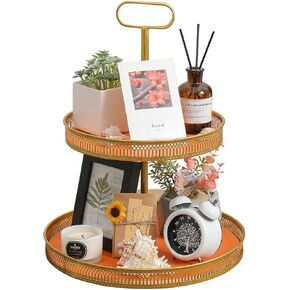 Tiered Tray Stand Kitchen Table Decor Gold Two Tiered Tray Farmhouse Tiered Tray Food Fruit Cake Display Stand