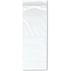 Plymor 3" x 8" (Pack of 100), 4 Mil Heavy Duty Zipper Reclosable Plastic Bags