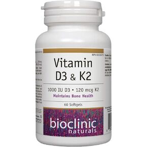 Bioclinic Naturals Vitamin D3 & K2 60 Gels