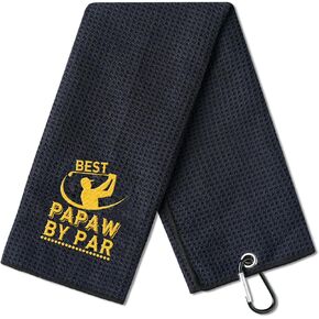 Papaw Gifts Golf Towel, Golf Gifts for Papaw on Father‘s Day Gifts, 40 x 60cm Microfiber Golf Towel for Golf Bags - Best Papaw by Par