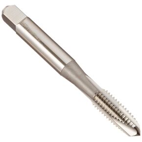 YG-1 - L7365 L7 Series Vanadium Alloy HSS Spiral Pointed Tap, Uncoated (Bright) Finish, Round Shank with Square End, Plug Chamfer, M8-1.25 Thread Size, D5 Tolerance