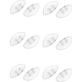 6 Pairs Eyeglass Nose Pads, Plug-in Silicone Nosepad, Anti-slip Nose Bridge Pads for Eye Glasses Sunglasses - 15mm×6mm