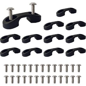 Kayak Pad Eye Kit Nylon Bungee Tie Down Eyelets with Stainless Steel Screws 12pcs Kayak Accessories for Boat Kayak Deck Rigging Kit