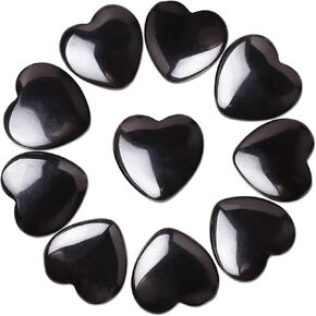 10PCS Natural Heart Stone Healing Crystal Palm Gemstones Wholesale Tiger Eye Bulk Crystals Rock Real Gemstones Hearts For Valentine's Day Love Gifts and Chakra Reiki Balancing (0.8 inch)