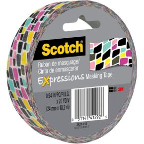 Scotch Expressions Masking Tape, 0.94 Inch x 20 Yards, Brick Graffiti